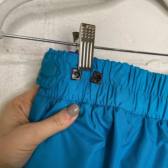 Vtg 90s Y2K Columbia Pull On Ski Snow Pants Turquoise & Purple Womens Size Large - Picture 8 of 12
